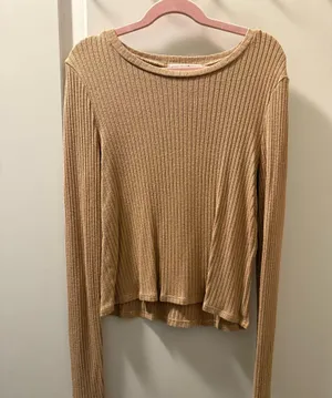 Reformation jeans long sleeve ribbed top thumbnail 1