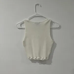Marciano Guess White Ribbed Cutout Crop Top XS Y2K 2000s Minimalist thumbnail 3