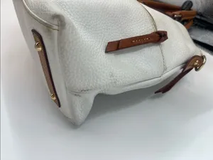 Dooney & Bourke Pebble Grain Domed Satchel White Purse Bag thumbnail 8