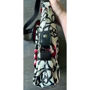 COACH Graffiti Kyra Poppy‎ black white red sateen shoulder crossbody bag F16864 thumbnail 10