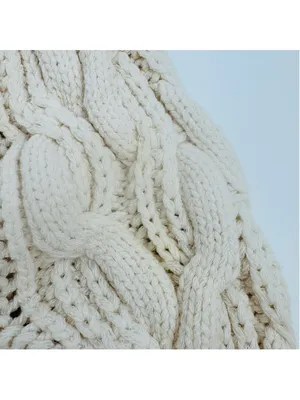 Frame Sofia Cable Knit Ruffle Sweater Beige XS thumbnail 8