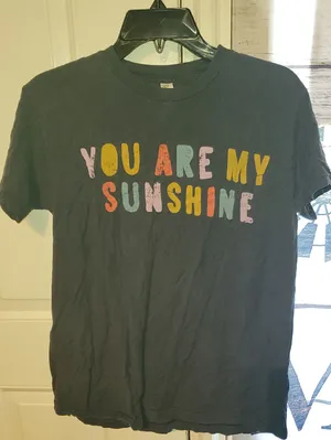 Tultex Navy Short Sleeve Tee With Multicolor "You Are My Sunshine" Print thumbnail 1