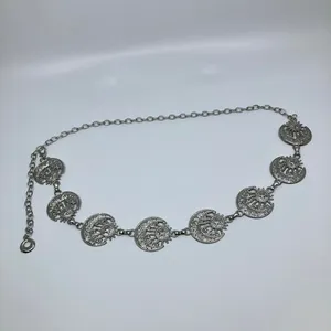 Vintage Y2K Celestial Silver Sun and Moon Chain Belt, 19.5–39 Inches, X7GA1149 thumbnail 6