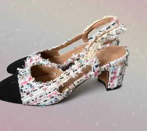 MIRA AZZURRA Multicolor Boucle Slingback Heels Size 7 thumbnail 1
