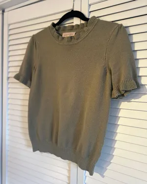 Philosophy Olive Green Short Sleeve Sweater thumbnail 3
