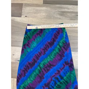Cato Blue Purple Green Chiffon Maxi Skirt Size M Fully Lined Elastic Waist Flowy thumbnail 3