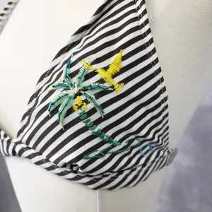OP Ocean Pacific Bikini Top Women Small‎ Embroidered Beaded Y2K Indie Beach Surf thumbnail 2