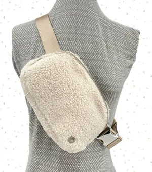 Lululemon Fluffy Fleece Sherpa Belt Bag Cream Fall Neutral Silver Buckle Ivory thumbnail 1