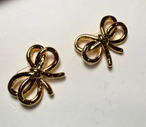 Kate Spade Bow Stud Earrings Gold Tone “Bow Meets Girl” NIB thumbnail 1