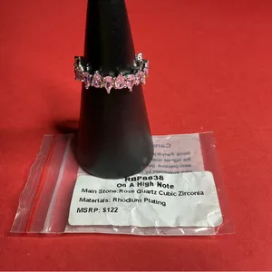Bomb Party RBP8638 “On A High Note” Cubic Zirconia on Rhodium Size 10 Ring NWT thumbnail 4