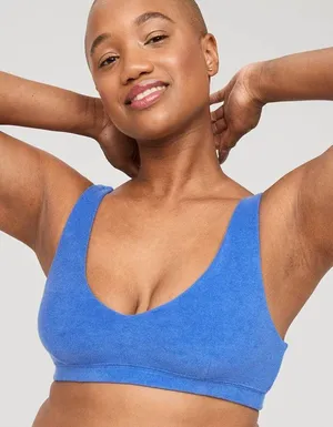 Aerie Offline Blue Terry Sports Bra thumbnail 1