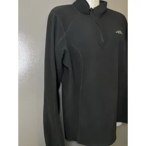 The North Face Pullover Womens Large Black Polartec Fleece 1/4 Zip Top thumbnail 3