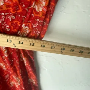 Floral Blooming Red‎ Boho Maxi Dress XXL Empire Waist Button V-Neck Cottagecore thumbnail 7