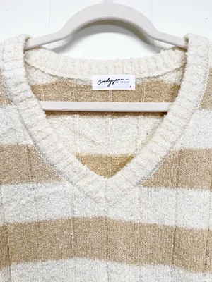 NEW CARLY JEAN LOS ANGELES CJLA Celeste Sweater Tan Cream Large thumbnail 4