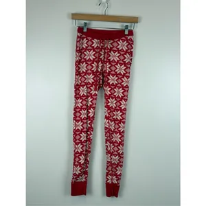 Hanna Andersson Long John Pajamas SET Scandi Snowflake Women's Size XS thumbnail 6