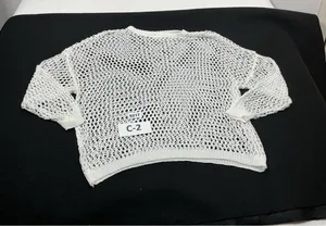 Womans Excellent Pullover Long Sleeve Knit Sweater 1XL White thumbnail 1