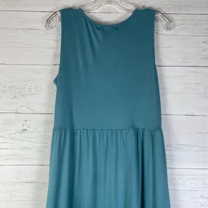Zesica maxi dress blue sage sleeveless size M sundress with pockets thumbnail 5
