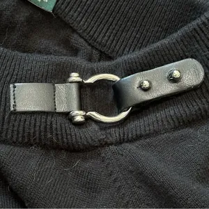 Lauren Ralph Lauren Women’s Size M Black Boatneck Silver Horse Bit Sweater thumbnail 4
