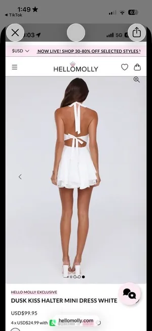 Hello Molly Dress Mini White thumbnail 2
