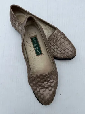 Cole Haan Woven Leather Flats Brown Slip On Loafers Made in Italy thumbnail 4