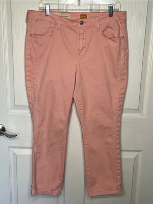 Anthropologie Pilcro Stet Sz 32 Peach Pink Cropped Ankle Jeans thumbnail 11