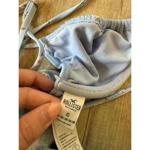 Hollister Blue Daisy Floral Underwire Bikini Set XS Wrap Top V-Front Bottoms thumbnail 3