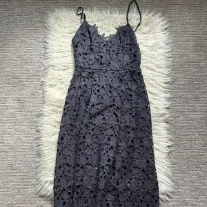 Astr The Label Lace A-Line Midi Dress Navy thumbnail 7