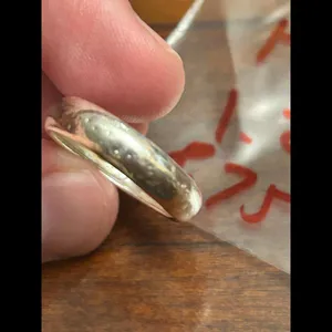 Silver plated h14 1.27g size 8.75 ring band vintage imperfect thumbnail 6
