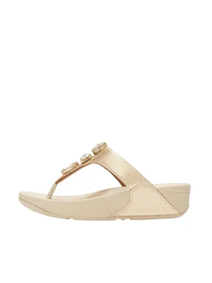 Fitflop Womens F-Mode Bejewelled Toe-Post Slip-On Thong Sandals Platino Gold 10M thumbnail 15