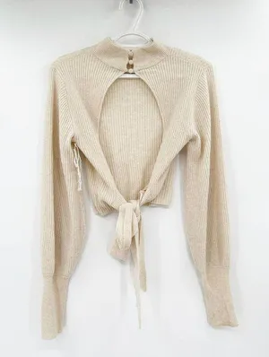 Reformation Osteria Open Back Sweater white Cashmere Size S thumbnail 6