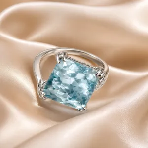 & Other Stories Gorgeous Stainless Steel Silver w/ Gorgeous Frosted White/Blue Gemstone Size 6 thumbnail 3