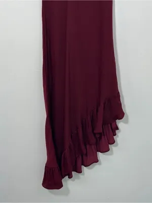 Kimchi Blue Urban Outfitters Burgundy Lace Trim Asymmetrical Maxi Dress XS NWT thumbnail 3