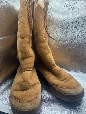 UGG Australia Ultimate Tall Winter Boots Womens Size 8 Chestnut Drawstring thumbnail 1