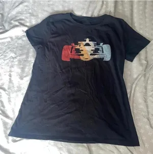 💕Black Formula 1 F1 Racing Racecar Sporty Fitted Top Shirt Tee baby tee thumbnail 1