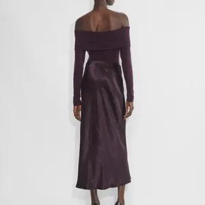NWT Babaton Slip‎ Satin Maxi Skirt in Noble Purple Size 00 thumbnail 2
