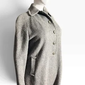 Vintage Soda-Set Fashions Gray Wool Overcoat Union Made Mid Century Coat Wool thumbnail 3