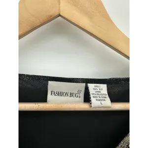 Fashion Bug Top Large Black Gold Silk Dark Fairy Whimsigoth Sheer Glam Artsy‎ thumbnail 6