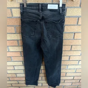 RE/DONE 70s High-Rise Stove Pipe Jeans Straight Leg Injy Black Size 26 thumbnail 5