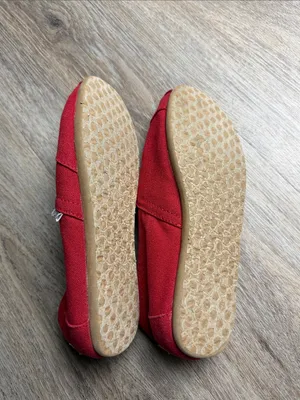 TOMS Classic Red Canvas Alpargata Slip On Shoes Size 7 thumbnail 12