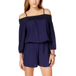 BCX Juniors Off-the-Shoulder Romper 64021720299 Navy Blue XL thumbnail 5