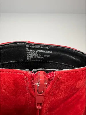 Madden Red Suede Ankle Boots Women’s Size 8 Stiletto Heel Side Zip thumbnail 11