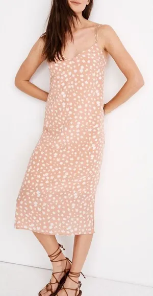 Madewell Silk Cami Slip Dress‎ in Star Shower Size 8 Spaghetti Strap thumbnail 1