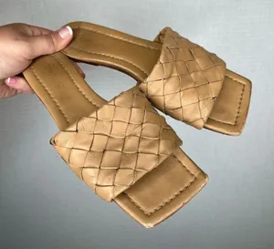 Tony Bianco | Size 7 Brown Tan Leather Sandals with Woven Design‎ thumbnail 1