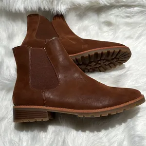 LOFT Size 10.5M Brown Faux Leather Slip On‎ Chelsea Ankle Boots. B77 thumbnail 5