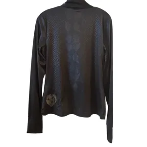 NFL Baltimore Ravens All Sport Couture Womens Black Snakeskin Quarter‎ Zip Large thumbnail 2