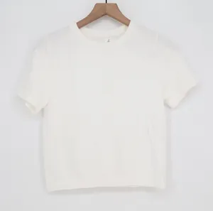 A New Day T-Shirt Womens Large Short Sleeve Cream Spandex Slim Fit Excellent thumbnail 1