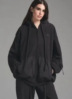 Skims fleece lounge oversized zip-up hoodie Color storm thumbnail 1
