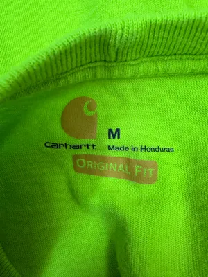 Carhartt Mens Long Sleeve Original Fit Pocket Tee Lime Colored Size Medium thumbnail 5