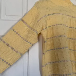 Basic Editions Yellow Turtleneck Mockneck Vintage Sweater Grandmacore thumbnail 5