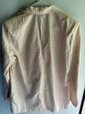 Cyrus light taupe and cream gingham blazer thumbnail 2
